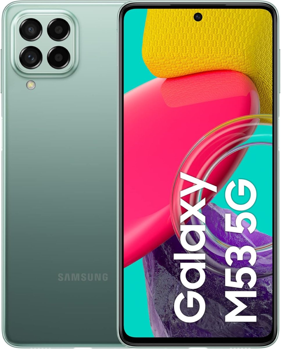 Samsung Galaxy M53 Dual-SIM 128GB ROM + 6GB RAM (GSM only | No CDMA) Factory Unlocked 5G Smartphone (Khaki Green) - International Version