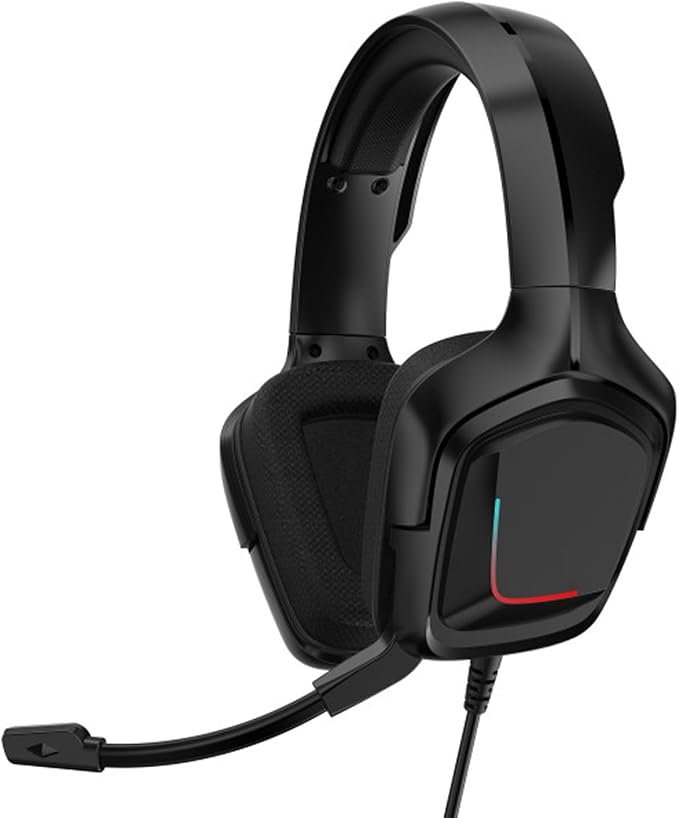 Wired RGB Gaming Headset with Microphones - WEETOTUNG Wired Headphones for Gaming Denoising - for XBOX PlayStation and PC Games
